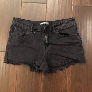 Black denim shorts